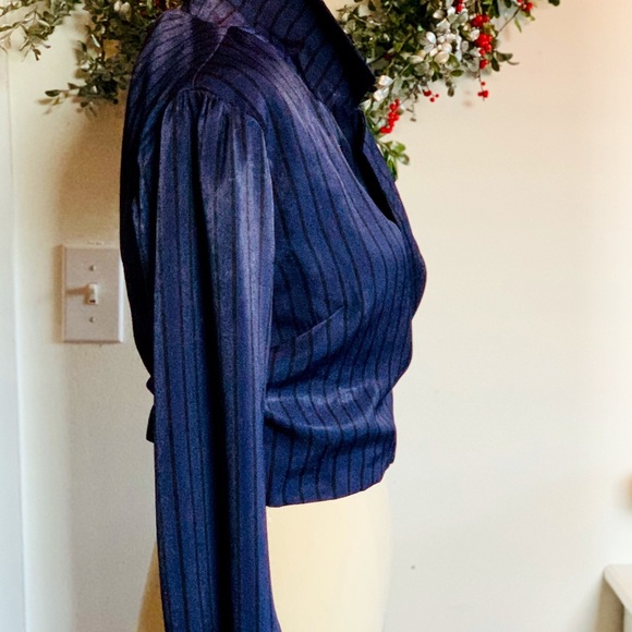 House of Harlow 1960 Revolve Blue Wrap Top - Picture 3 of 5